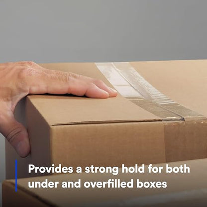 3M Scotch High Tack Box Sealing Tape 375+, Clear, 48 mm x 50 m, 36/Case