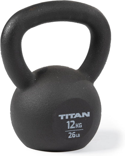 Titan Fitness Cast Iron Kettlebell, Single Piece Casting, KG and LB Markings, Full Body Workout