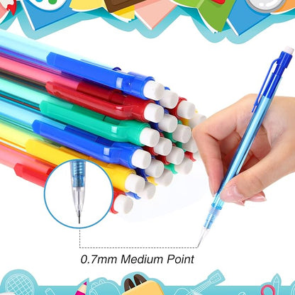 Fuyoooo 200 Pcs Mechanical Pencils 0.7mm Bulk with Eraser, 4 Color