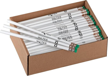 Pencil Guy Promotional Personalized Pencils, White, 144 Box