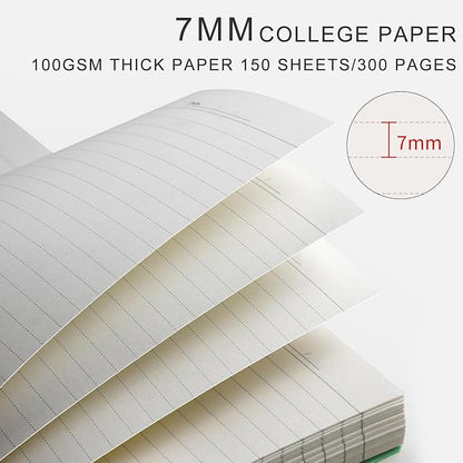 AHGXG Spiral Notebook College Ruled - Spiral Journal Notebook 8.5" x 11" Large A4, 300 Pages Lined Journal, 100GSM Thick Paper, Plastic Hardcover, for Women Men Office School Writing Work, Green