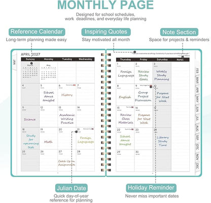 2027 Planner, Weekly and Monthly Calendar Planner Book, A5(6.3'' x 8.5'')