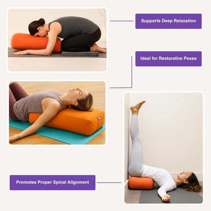 Rectangular Cotton Yoga Bolster, Yoga Pillow, Yoga Cushion, Yin yoga Bolster, Iyengar yoga bolster
