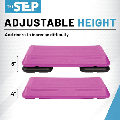 Freestyle STEP Exercise Step Platform, Circuit Size Stepper for Exercise at Home with 2 Risers