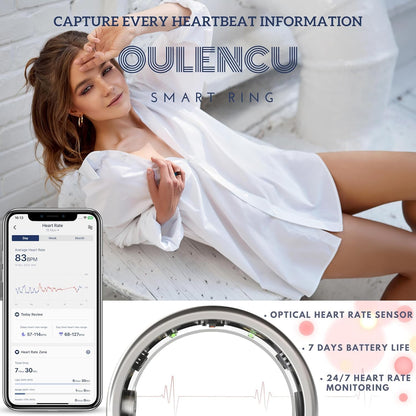 2025 Smart Ring for Women Men, Sleep Tracker Ring, Fitness Smart Ring, Activity Tracker,Sleep Monitor, Stress/Heart Rate/Women's Calories Steps Tracking-No APP Subscription (Silver, #12-67.2mm/2.65")