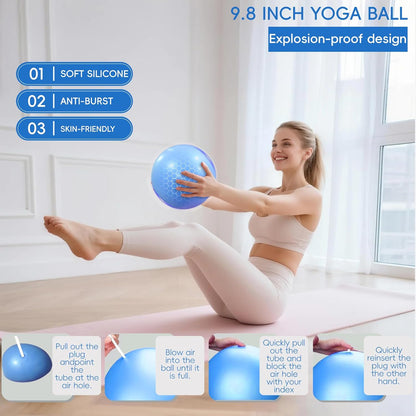 KABCON Pilates Equipment Essentials Set for Women at Home with Complete User Guide,13” Pilates Ring,9.8” Exercise Ball,Elastic Bands,Yoga Socks,Yoga Strap,13-Pcs Starter Workout Set