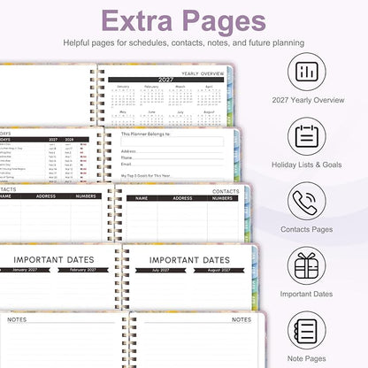 2027 Planner, Weekly and Monthly Calendar Planner Book, JAN 2027 - DEC 2027