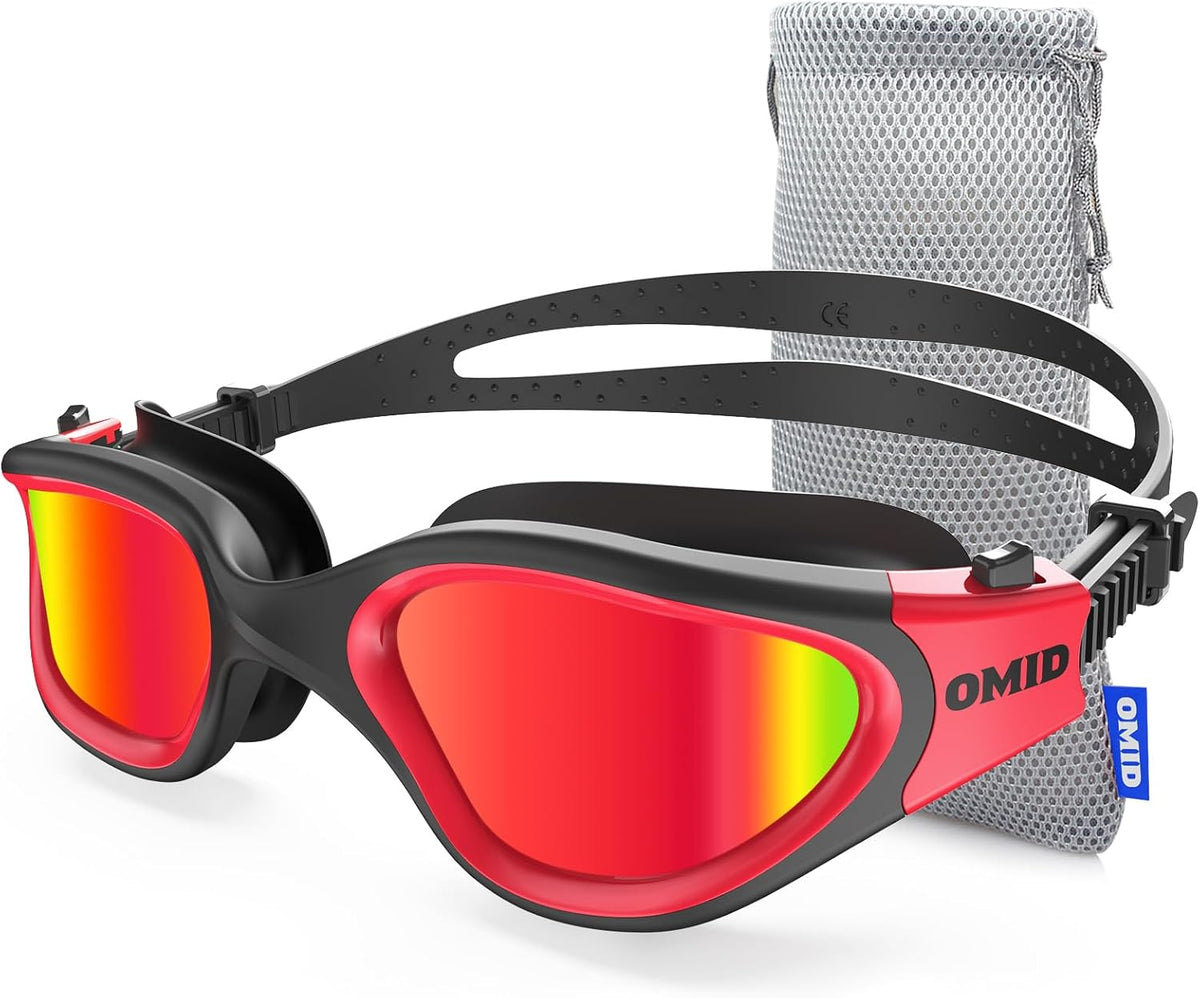 OMID Swim Goggles, P2 Polarized Swimming Goggles for Men Anti-fog Goggles Swimming for Adult Women