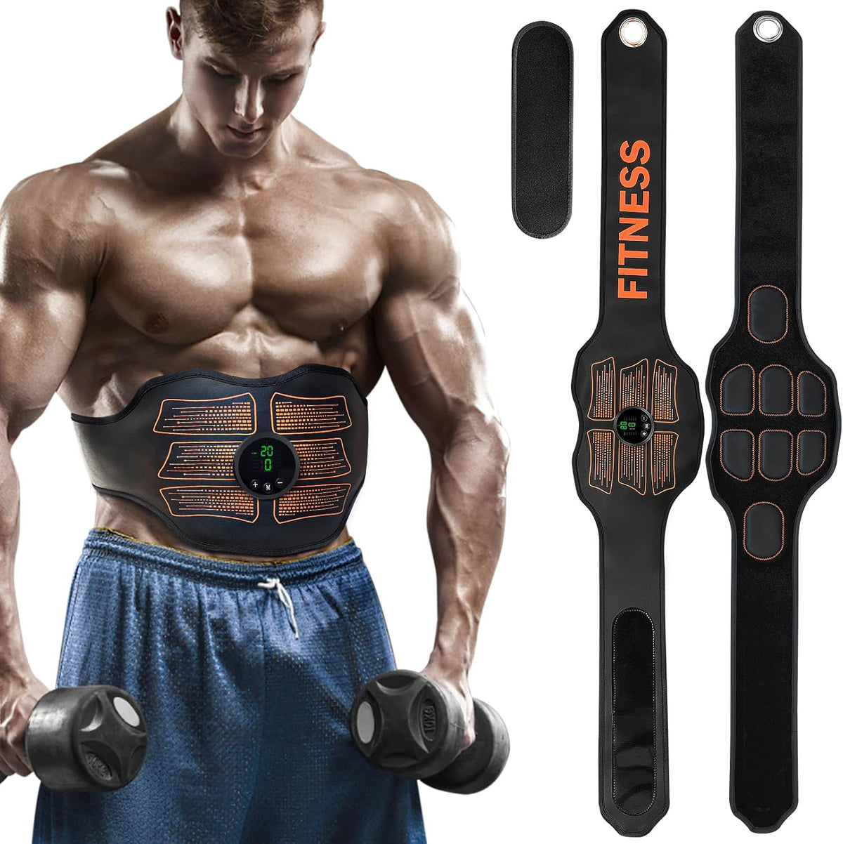 FDA Cleared, MHD TENS Ab Stimulator, TENS & PMS Muscle Stimulator and Muscle Improvement - Your Ab Machine for Effortless Fitness