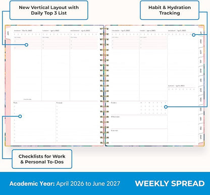 Blue Sky 2026-2027 Weekly & Monthly Academic Planner, 8.5"x11", Nerina