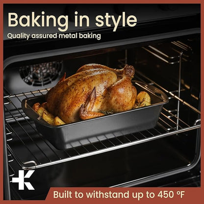 BAKKENMASTER Bakken- Swiss Loaf Pan Set 1-Piece - Deluxe Nonstick Carbon Steel Bakeware for Perfect Bread and Cakes – Dishwasher Safe, Premium Pans for Home Baking