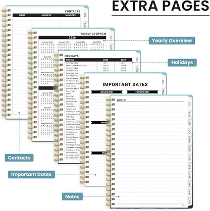 Planner 2026-2027, Academic Year Monthly & Weekly Planner Caledndar, July 2026 - June 2027, Hardcover Large Planning Agenda Book with Tabs for School Office Supplies, 8.5" x 11" - Lunar Drift