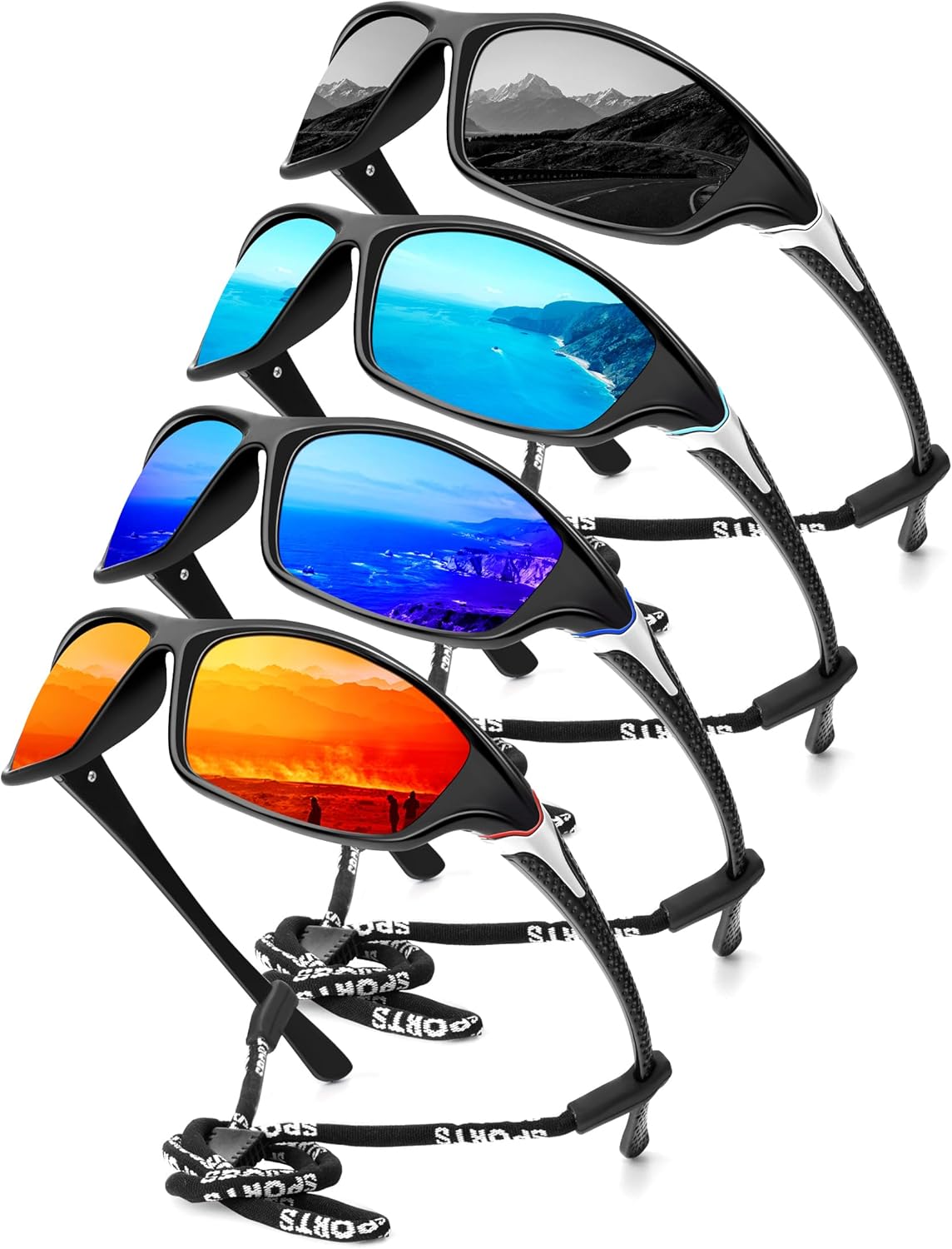 KALIYADI Polarized Sunglasses-Men Sports Sunglassses: Mens Sunglasses with UV Protection for Fishing Driving Cycling Running