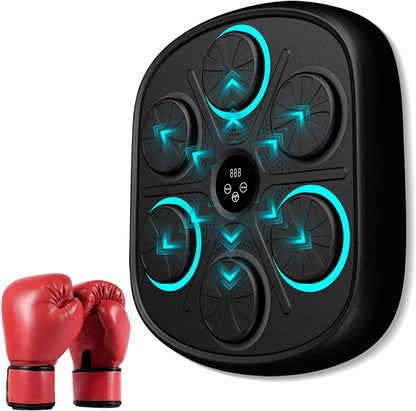 2025 New Model Smart Music Boxing Machine for Adults and Kids, Training Machine with LED Electronic Wall Mounted, Home Indoor Workout Equipment with Premium Boxing Gloves