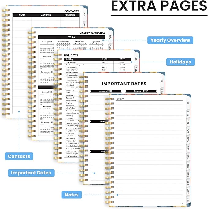 ZOTIA Planner 2026-2027, Jul 2026-Jun 2027 Weekly & Monthly Calendar