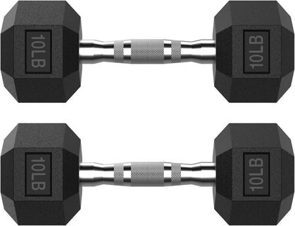 Hex Dumbbell Set 2.5-400 lb, Rubber Encased Exercise & Fitness Dumbbells, Weights Dumbbells Set of 2, Hand Weight for Strength Training