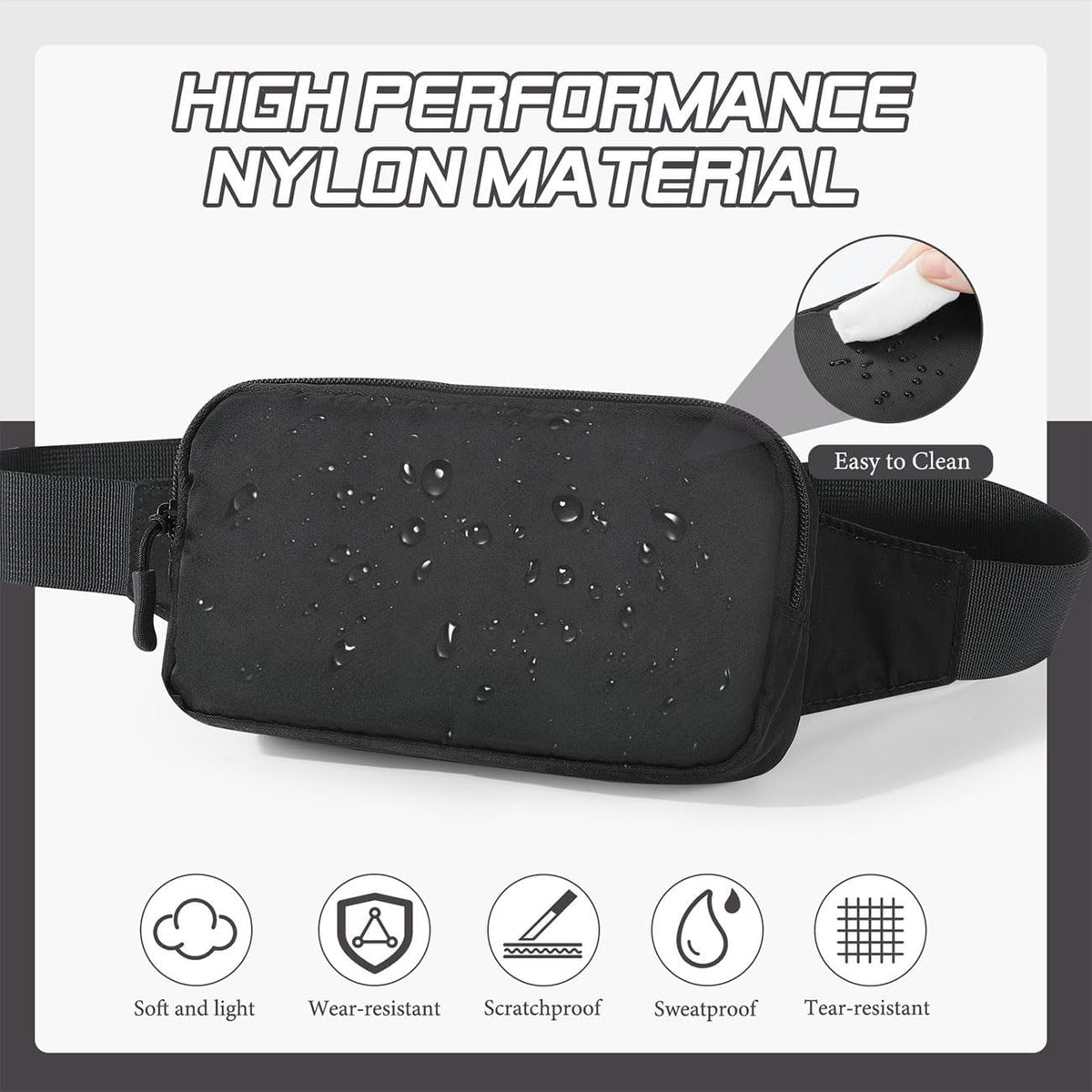 MoKo Fanny Packs for Women Men, Fashion Running Waist Packs, Crossbody Mini Bag Fanny Pack Belt Bag with Adjustable Strap for Running Outdoors Workout Travel Hiking Cycling