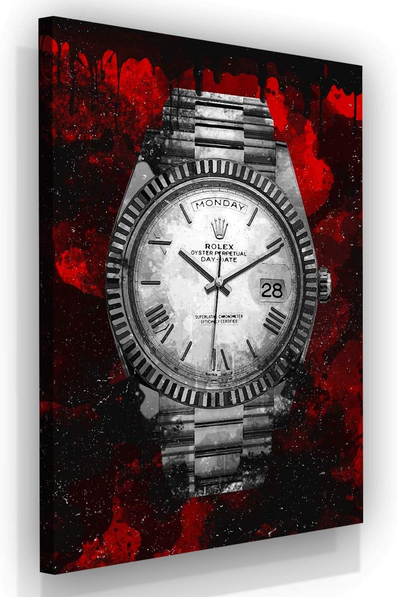 Luxury Watch Canvas Print Office Wall Decor Modern Art Pop Culture Decoration Inspiration Clock Timer Prints Framed Arts Walls Furniture (40" x 30")