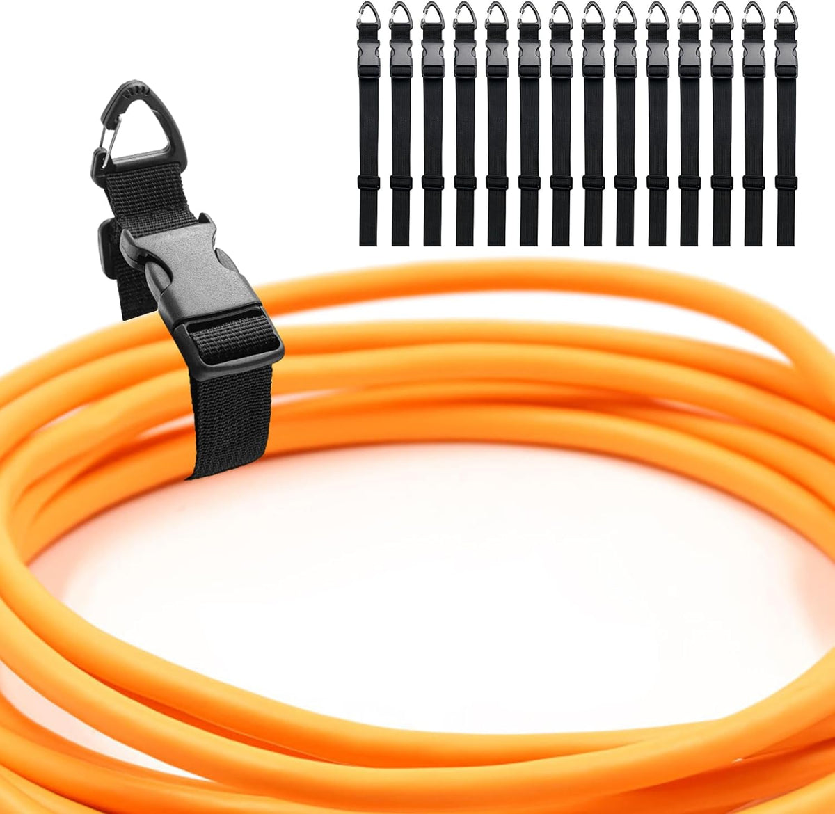 14 Pack 17 Inch Adjustable Extension Cord Holder Organizer with Triangle Buckle Heavy Duty Cable Organizer Versatile Tools Storage Strap Holder for Garage Storage Organization Supplies