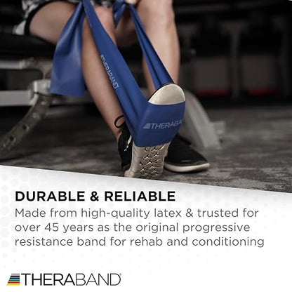 THERABAND Professional Resistance Band, Blue Level 4 Extra Heavy, 5 ft | Elastic resistance band for exercise, strength training, stretching and physical therapy - ideal for home workouts
