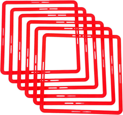 POPETPOP Square Agility Rings, 6pcs Speed Rings, Youth Agility Footwork Training Speed Hurdles Ladder Fitness Equipment Sport Workout Home Gym