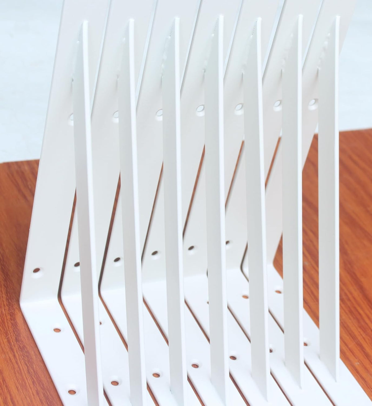 16 Pack L10 x H 8" White Heavy Duty Shelf Brackets with Screws Metal Shelf Brackets Shelf Support Angle Brackets for Shelves L Brackets Heavy Duty Floating Shelf