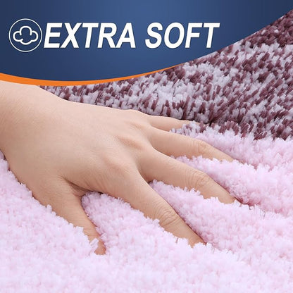 OLANLY Bathroom Runner Rugs Mat 47x17, Extra Soft Absorbent Microfiber Bath Rugs, Rubber Backing, Quick Dry, Washable Long Bath Mats for Bathroom Floor, Tub and Shower, Home Decor Accessories, Mauve