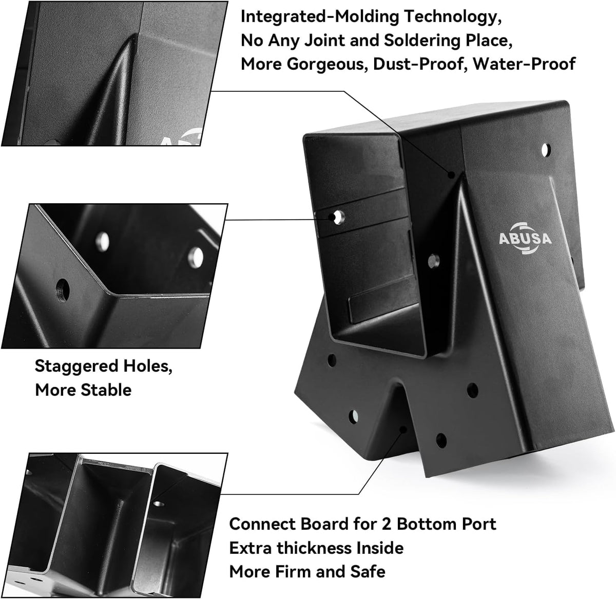 Heavy Duty Swing Sets Brackets Including 2 Black A-Frame Swing Set Brackets and 4 Swing Hangers for Playground Equipment Mounting Parts Hardware Included (Black New Edition)
