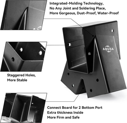 Heavy Duty Swing Sets Brackets Including 2 Black A-Frame Swing Set Brackets and 4 Swing Hangers for Playground Equipment Mounting Parts Hardware Included (Black New Edition)