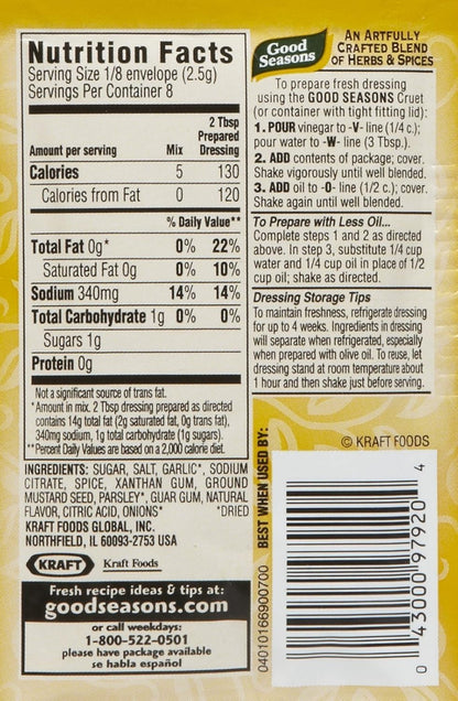 Good Seasons Garlic & Herb Dressing & Recipe Mix (6 CT) + Mild Italian Dressing and Recipe Mix (6 CT) (Variety Pack)