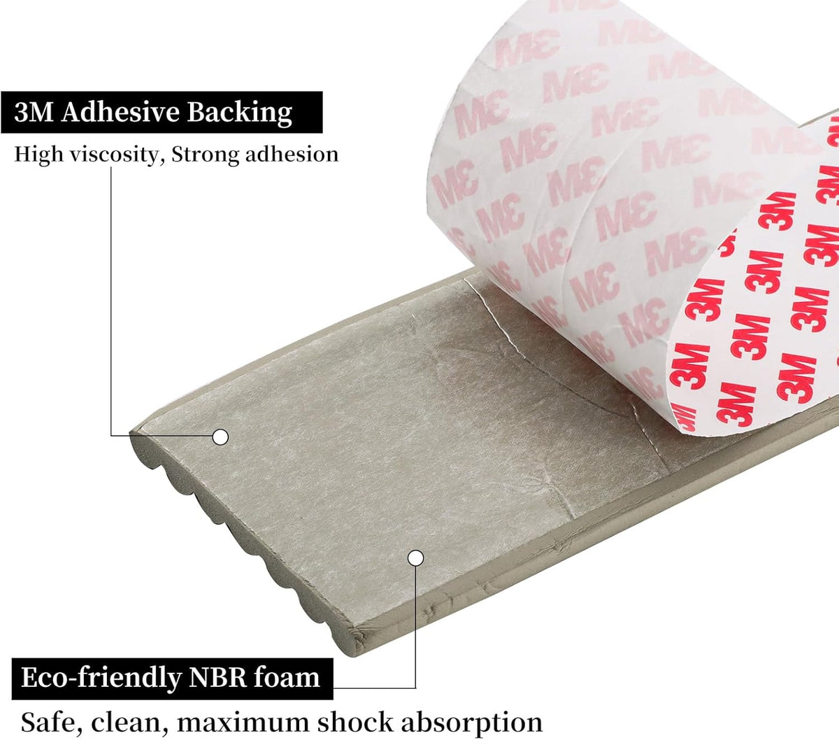 Corner Protector for Baby, Widen Edge Protector with Adhesive Backing, Baby Proofing Edge Corner Protectors Self Adhesive Furniture Corner Guard Bumper for Table, Desk, Fireplace (Gray, 6.6ft)