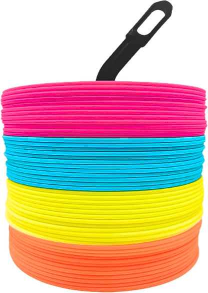 LEZER 6 Inch 8 Inch Flat Cones, Spot Markers, Soccer Cones, Field Court Markers, Sit Spots, Flat Discs, Soccer Training Equipment, Agility Practice, Football, Made in Taiwan