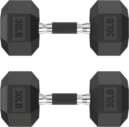 Hex Dumbbell Set 2.5-400 lb, Rubber Encased Exercise & Fitness Dumbbells, Weights Dumbbells Set of 2, Hand Weight for Strength Training