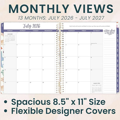 bloom daily planners 2026-2027 (8.5" x 11") Academic Year Day Planner (July 2026 - July 2027) - 13 Months Weekly & Monthly Agenda Organizer with Stickers & Tabs - Seaside Whimsy