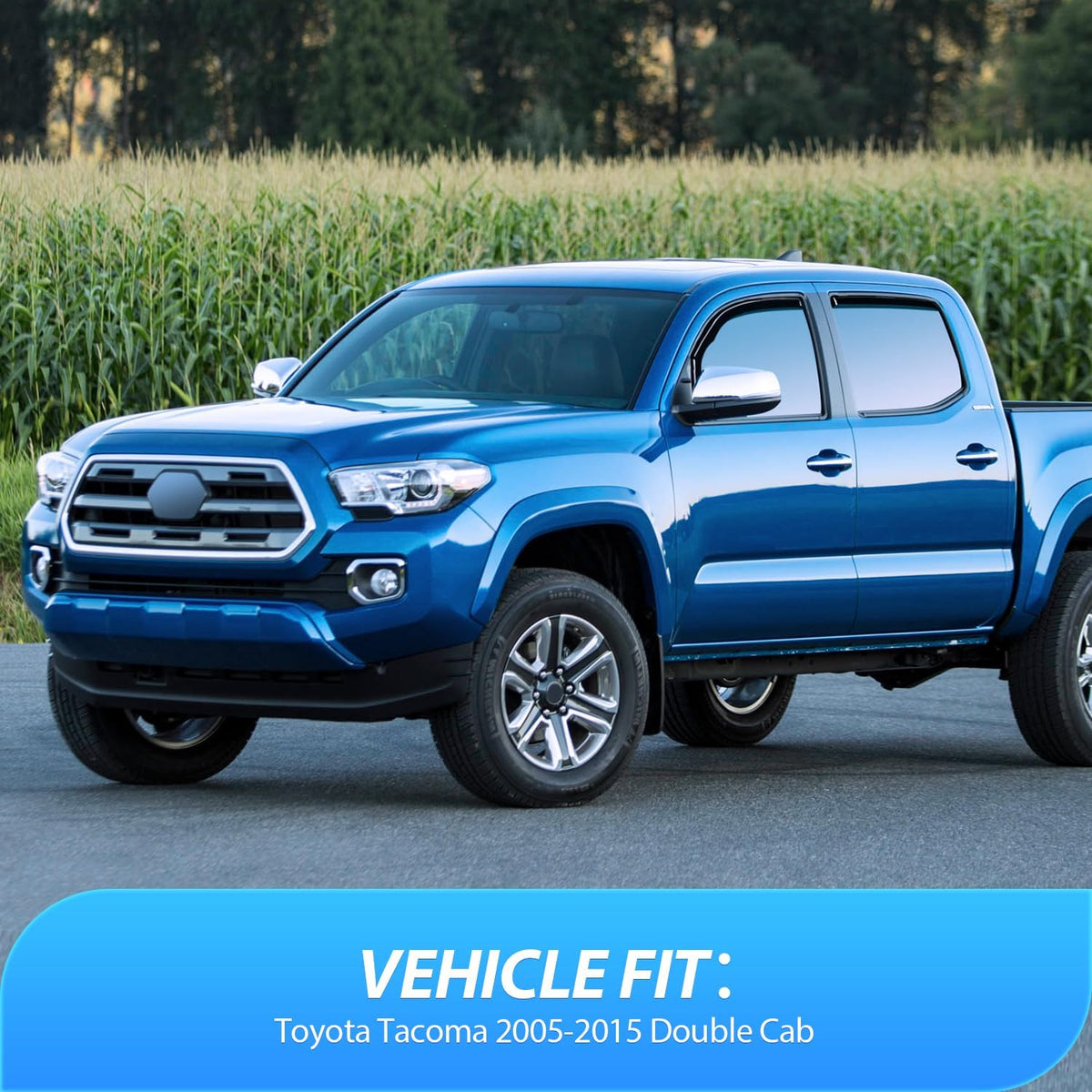 Nilight in Channel Rain Guards for Tacoma 2005 2006 2007 2008 2009 2010 2011 2012 2013 2014 2015 Double Cab Original Window Deflectors, Vent Window Visors-4PCS