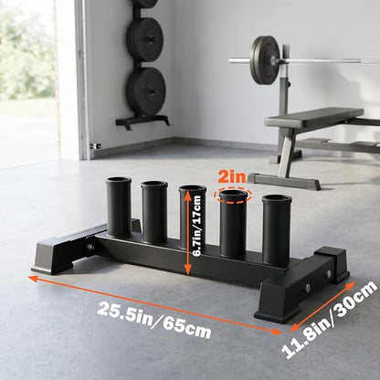 Barbell Storage Rack, 5-Post Weight Bar Holder for 2'' Olympic Bars, Durable Barbell Stand, Space-Saving Floor Stand 500 lb Capacity