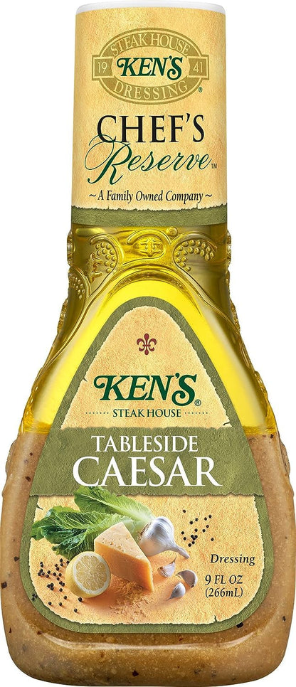 Ken's Steak House Chef's Reserve Tableside Caesar Dressing 9 Ounce (Pack of 4)