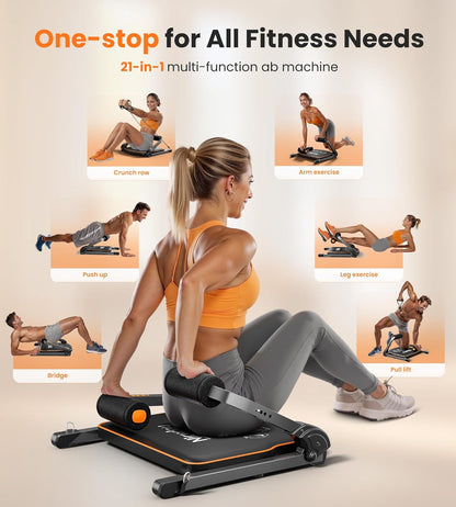 Niceday Ab Workout Equipment, Ab Machine for Stomach Workout, Ab Trainer Machine for Home, Ab Crunch Machine for Home Exercise, Sit Up Machine with Resistance Bands and 330 LBS Weight Capacity