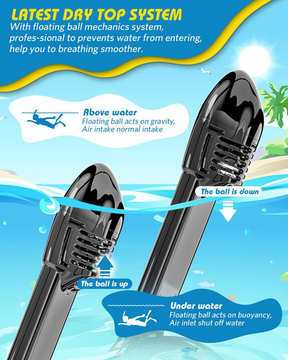 QingSong Kids Snorkel Mask Full Face, Snorkeling Set with Camera Mount, Foldable 180 Degree Panoramic View Snorkeling Gear Anti-Fog Anti-Leak