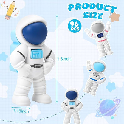 Resurhang 96 Pcs Space Themed Erasers Astronaut Figurines Eraser