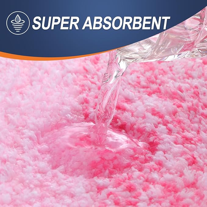 OLANLY Large Bathroom Rugs Mat 40x24, Extra Soft Absorbent Microfiber Bath Rugs, Rubber Backing, Quick Dry, Machine Washable Bath Mats for Bathroom Floor, Tub and Shower, Home Decor Accessories, Pink