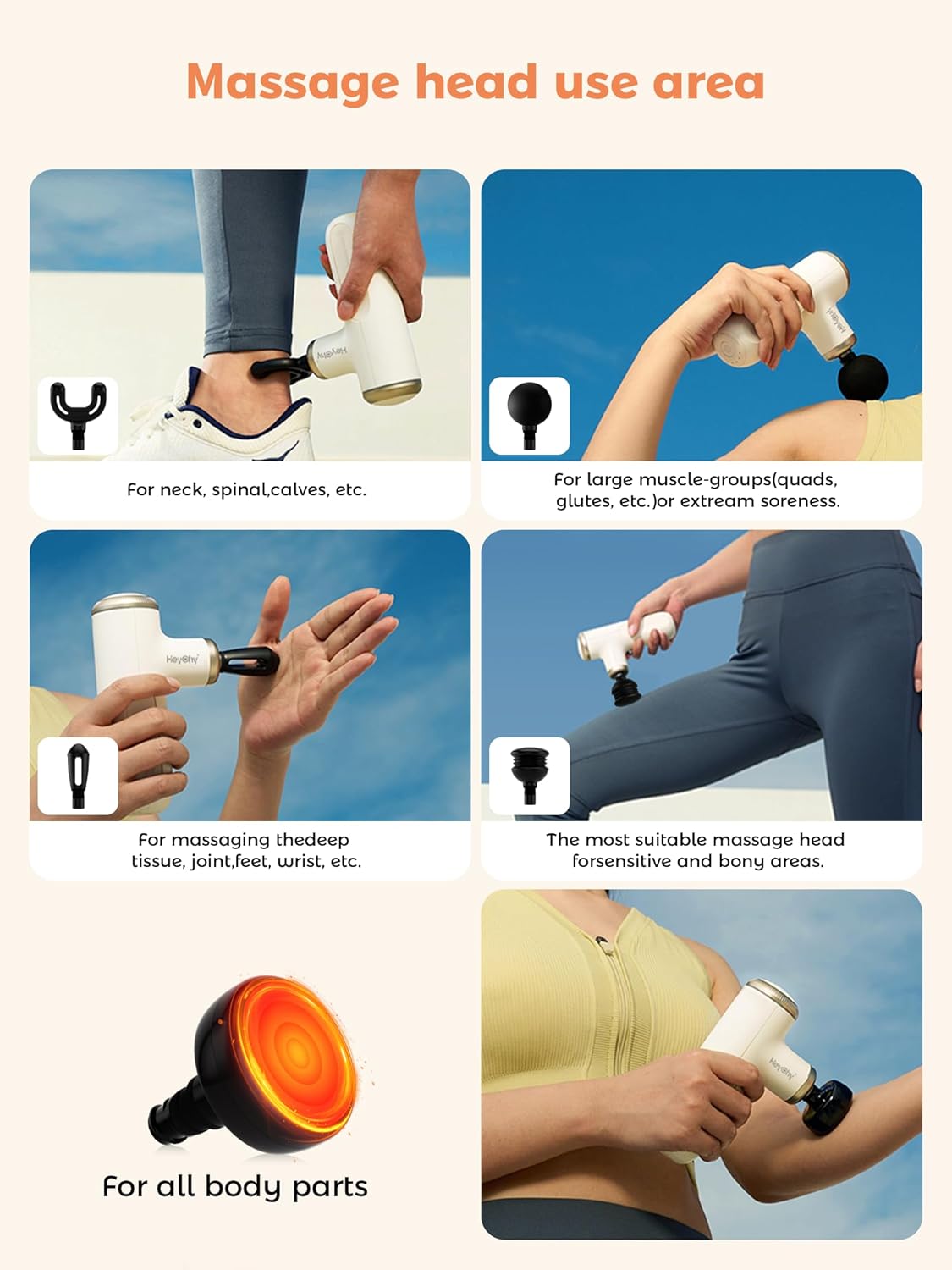 Mini Massage Gun Deep Tissue with Heat, Portable Percussion Muscle Massager for Pain Relief Muscle Relaxtion with Carry Case for Athletes & Home Use