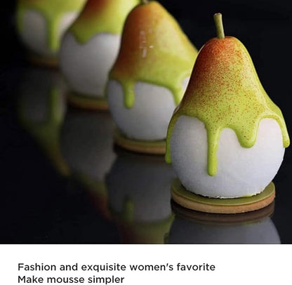 OCPO KITCHEN 3D Pear Shape Silicone Molds for Baking Mousse Cake, 3D Silicone Baking Mold for Candy Pastry Chocolate Truffle Cupcake Jelly Cookie Pudding Cake Decoration Mold, Pear Shape (15-Cavity)