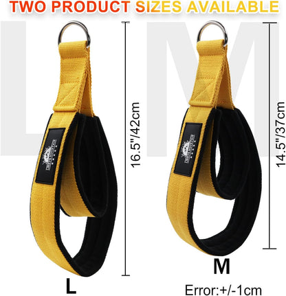 1 Pair Pilates Double Loop Straps for Reformer Fitness D-Ring Straps Handle, Yoga Exercise Accessories for Home Gym Workout