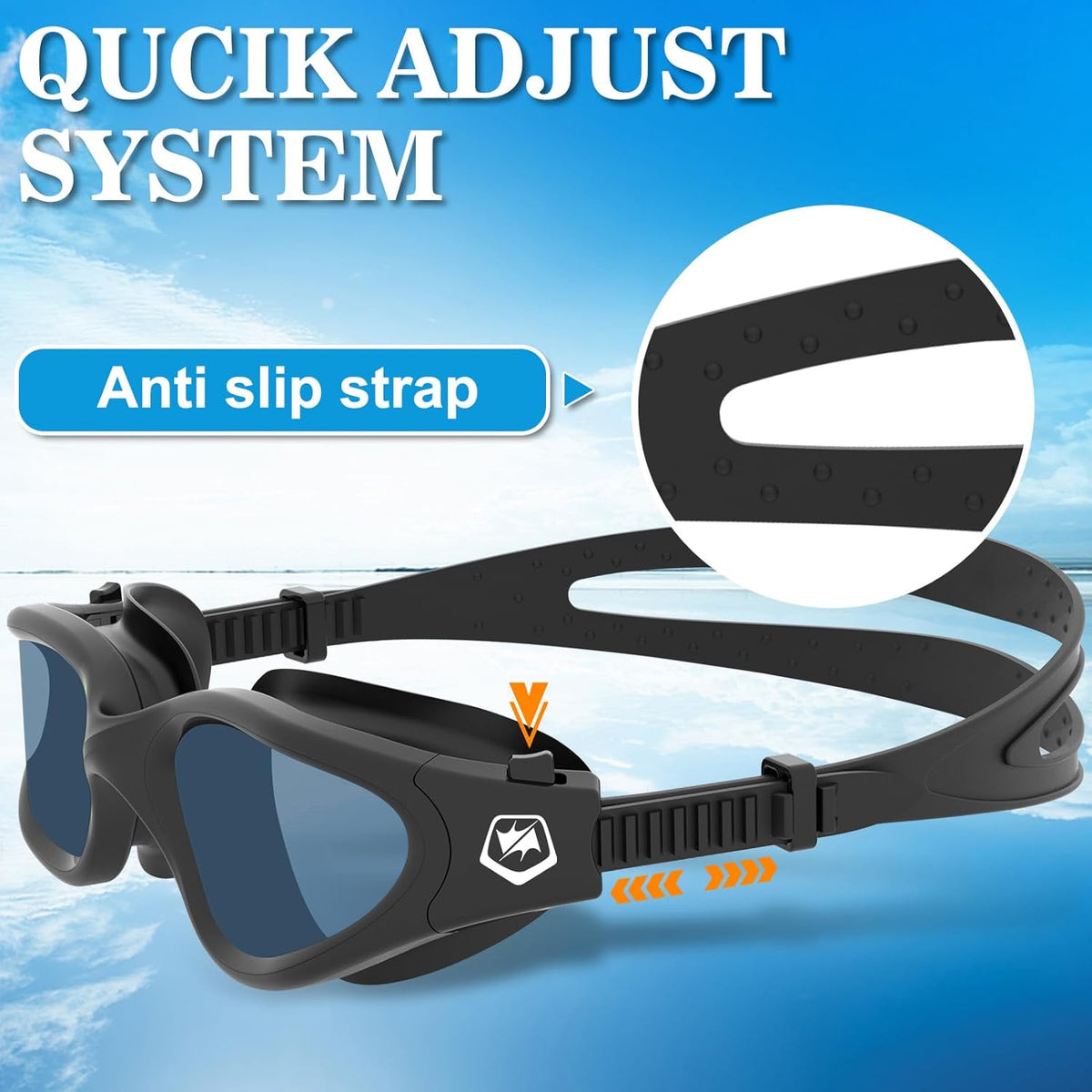 WIN.MAX Polarized Swimming Goggles Swim Pool Goggles Anti Fog Anti UV No Leakage Clear Vision for Men Women Adults Teenagers