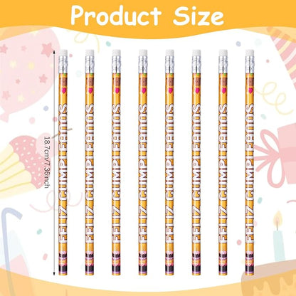Tenceur 100 Pcs Feliz Cumpleanos Pencils Spanish Happy Birthday Pencils with Top Erasers Writing Materials Gifts for Birthday Party Supplies Reward Favors