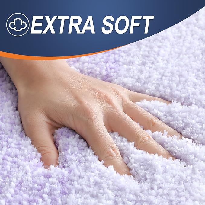 OLANLY Large Bathroom Rugs Mat 50x30, Extra Soft Absorbent Microfiber Bath Rug, Rubber Backing, Quick Dry, Washable Bath Mats for Bathroom Floor, Tub and Shower, Home Decor Accessories, Light Purple