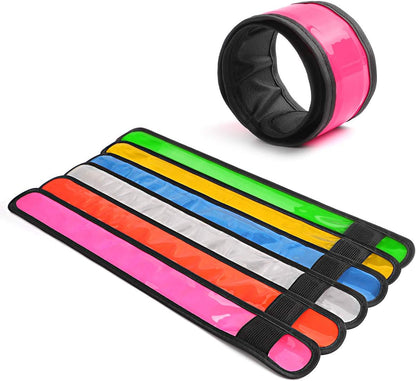 LOBKIN Safety Bracelets, LED Slap Armband Kids Walking at Night Safe LED Light Wrist Light Reflective Belt, Magic Band Running Lights for Runners