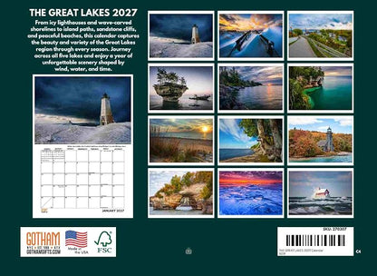 Great Lakes of Michigan Calendar 2027 Monthly Wall Calender 12 Month