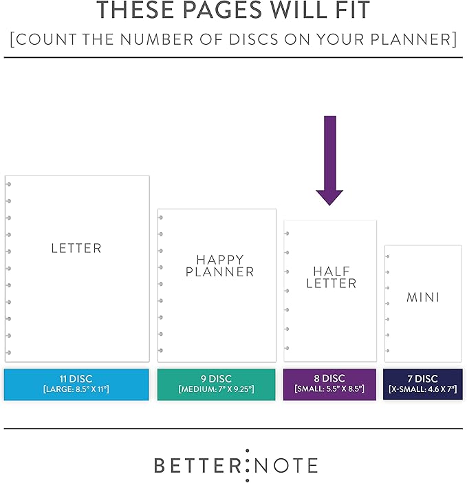 BetterNote COVER 8-Disc Planner Lightweight Durable SMALL (Not) Malachite